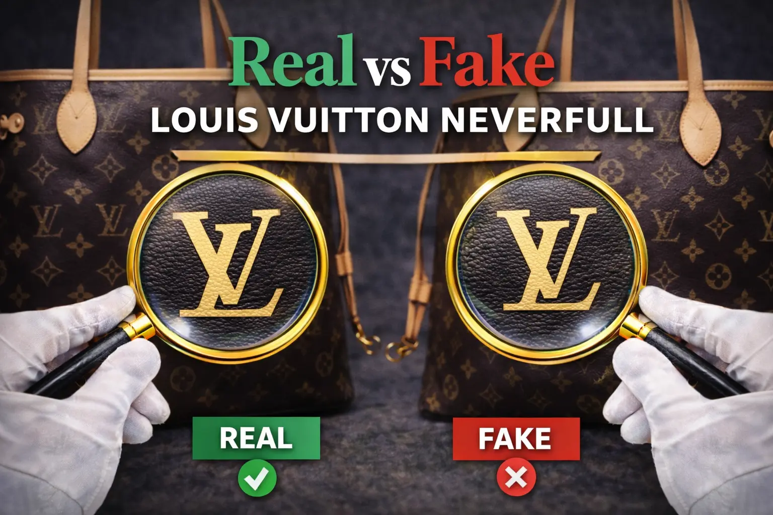 Real vs Fake Louis Vuitton Neverfull